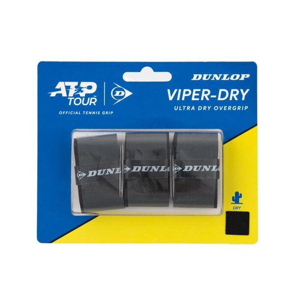 DUNLOP ATP VIPER-DRY OVERGRIP BLACK 3PCS