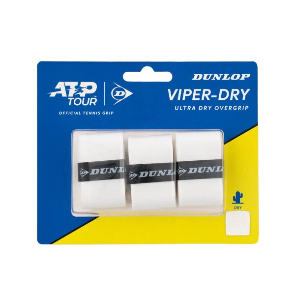 DUNLOP ATP VIPER-DRY OVERGRIP WHITE 3PCS