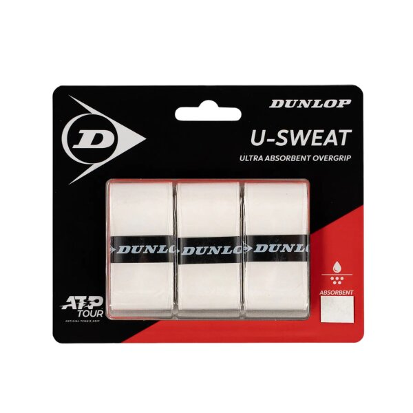 DUNLOP U-SWEAT OVERGRIP WHITE 3PCS